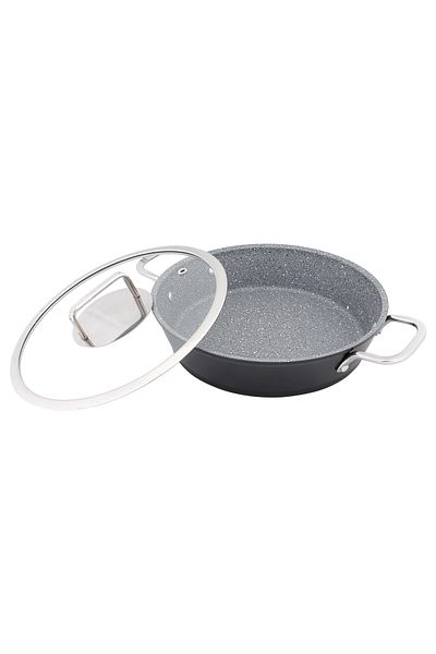 Serenk Excellence Eierpfanne, Servierpfanne aus Granit mit Deckel
