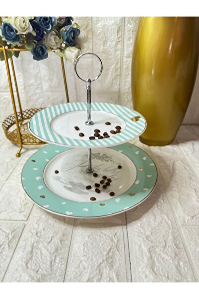 aky home style İki Katlı Sunumluk Porselen