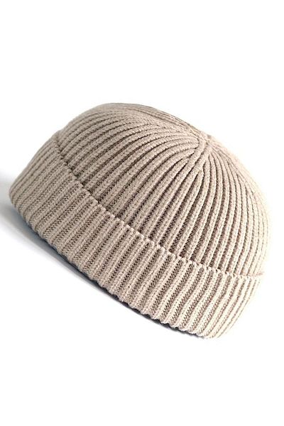 Rupen Kraft Едноцветна къса барета Hipster Baret Skullcap Beanie Leon Beret Hip Hop Baret (Mink)