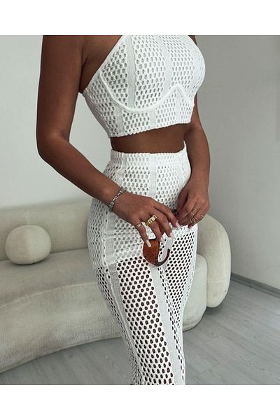FASHION COCKTAIL Pantaloni moderni, cu căptușeală scurtă, plasă, talie elastică