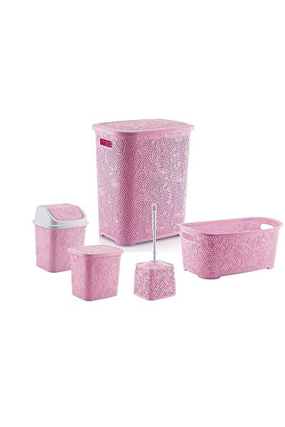 Blueeslife 5 Parça Banyo Seti Kirli Sepeti Çamaşır Selesi