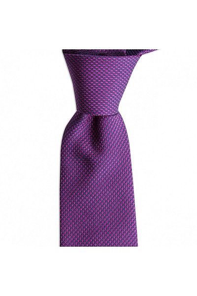 1001 Kravat Men's Purple Navy Blue Patterned 7.5 cm Wide Silk Tie