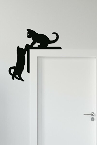 SEPET42 Kedi Kapı Pervaz Süsü Duvar Süsü Sol Köşe