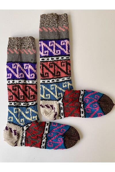 Rupen Kraft Σύστημα 5 κορδονιών Χειροποίητες πλεκτές κάλτσες με σχέδια από ζεστό μαλλί & κάλτσες από ορλόν Χειμερινές μάλλινες κάλτσες