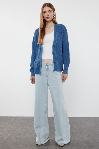 Trendyol Collection Pletený svetr do vlasů Indigo - TWOAW23HI00627