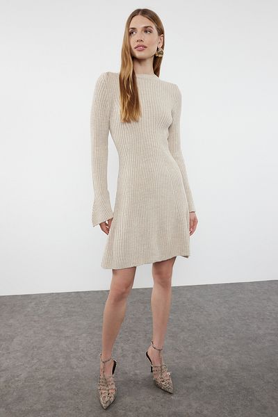 Trendyol Collection Stone Mini-Strickkleid in A-Linie TWOAW25EL00030