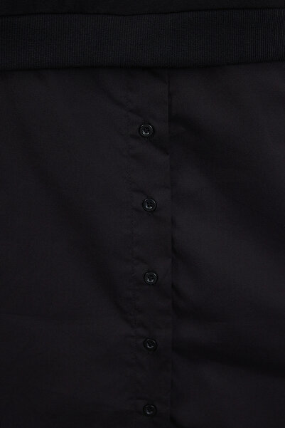 Trendyol Modest Knitted Black Dress - Shirt Detail, Woven TCTAW25EB00062