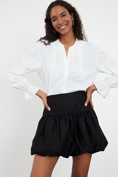 Trendyol Collection Bordás ekrü szövésű ing - TWOSS24GO00197