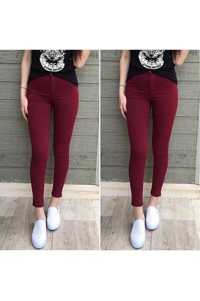 Simala Gabardine Fabric High Waist Trousers 90cm Waist 38cm