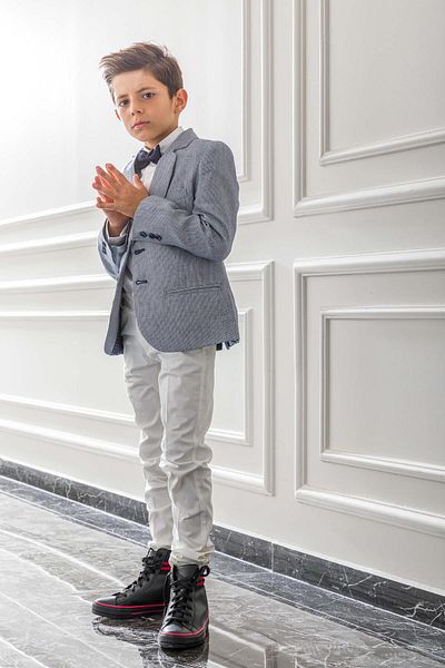 Nexactive Jachete Cămăși Pantaloni cu papion Set de 4 costume pentru adolescenți pentru copii Absolvire Balul sărbători Nunta Mire