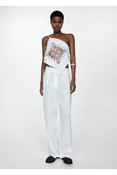 MANGO Woman 100% Linen - Wide Leg Trousers