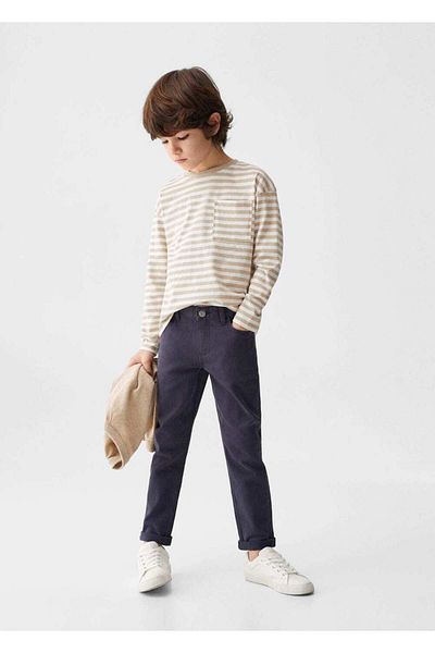 MANGO Kids Langärmliges, gestreiftes T-Shirt