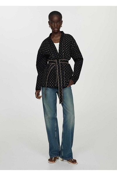 MANGO Woman Prošívaná bunda - Detailně vyšívaná