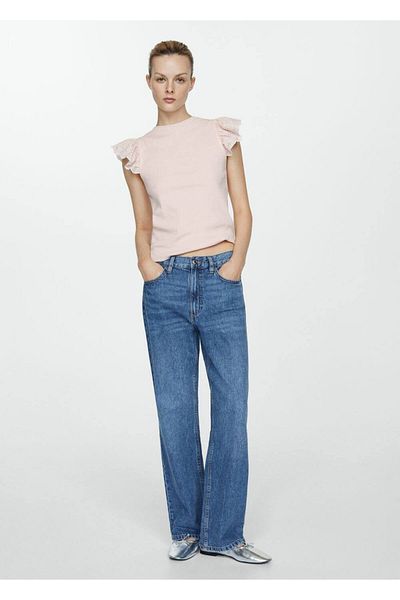 MANGO Woman Tricou cu mâneci cu volan
