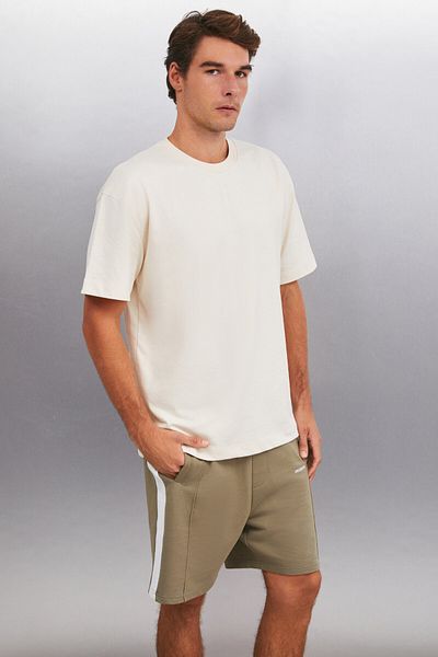 GRIMELANGE Alberto Men's Regular Fit Comfortable Cut 100% Cotton Organic Cotton Khaki Shorts
