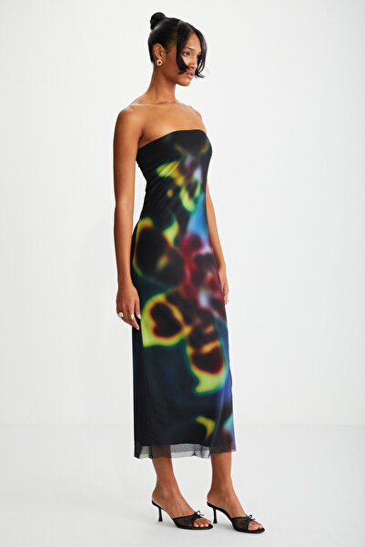 GRIMELANGE Apolline Women's - Green Off-the-shoulder 100% Polyester Yellow Dress