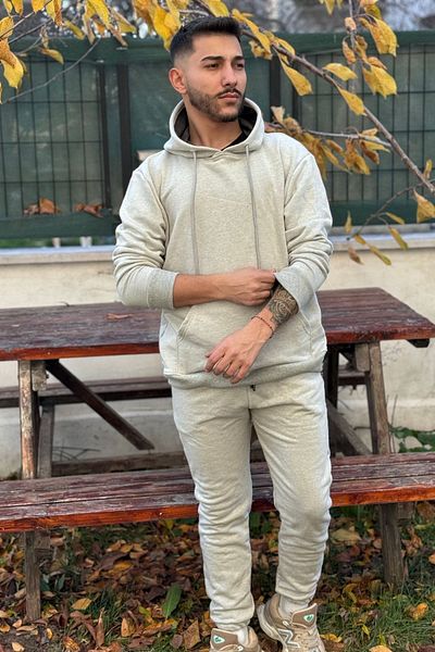 CMZ COLLECTİON SOFT gray 3 thread thick tracksuit