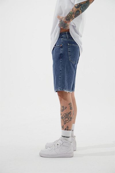 Machinist Bermude Loose Fith Denim, albastru închis, pentru bărbați