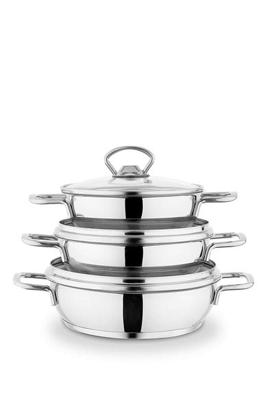 Schafer Cookhaus 6 Piece Silver Steel Pan Set