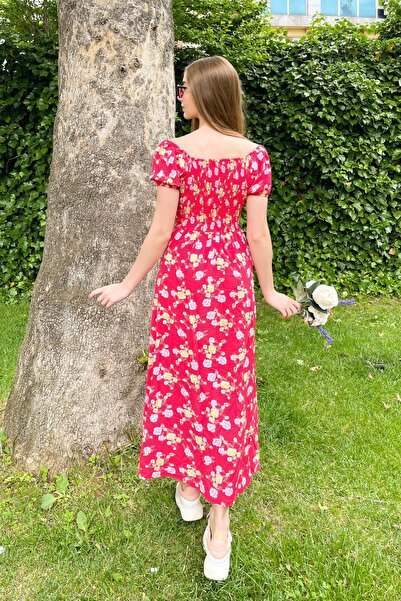 For Angels Pomegranate Flower Lace-up Slit Long Dress D1046850l