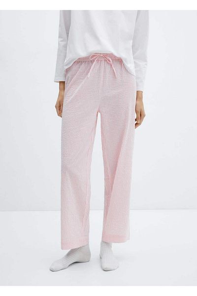 MANGO Woman Zweiteiliger gestreifter Baumwollpyjama
