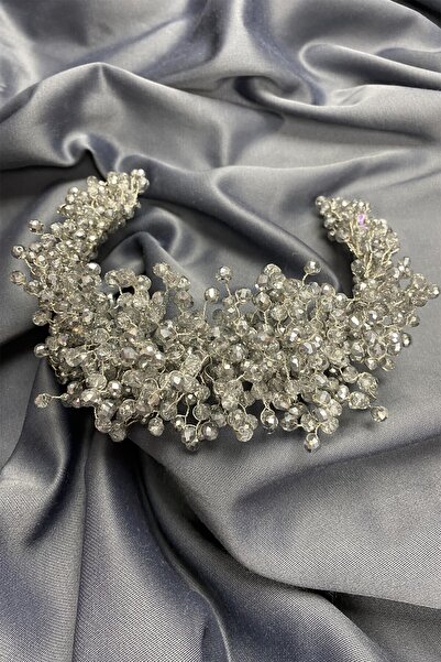 Hayalperest boncuk Light Gray Pollux Crystal Stone Henna and Bridal Crown