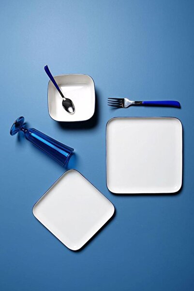 Porland Blue Stripe 18 Parça 6 Kişilik Yemek Takımı