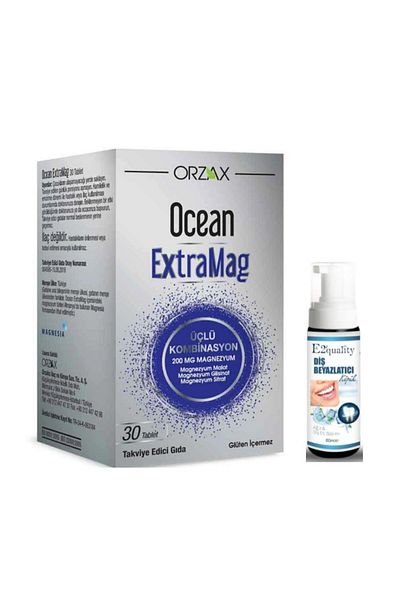 Ocean ExtraMag 30 Tablets Triple Combination - Teeth Whitening Foam Gift