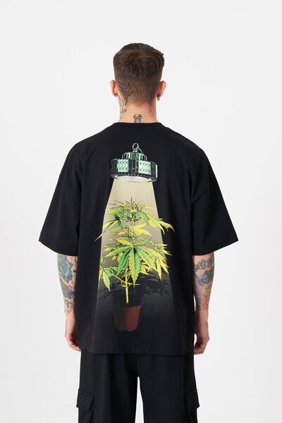 Machinist Ανδρικό μαύρο μπλουζάκι Herb Machinist Oversize