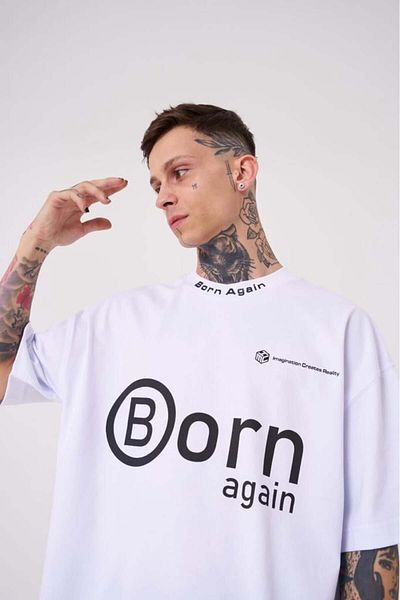 Machinist Ανδρικό Imagination Creates Printed Oversize Λευκό T-Shirt