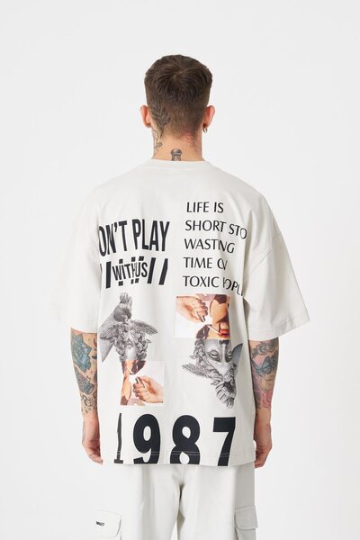 Machinist Ανδρικό μπλουζάκι Hunt Your Dreams με στάμπα σε γκρι χρώμα