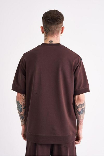 Machinist Ανδρικό μπλουζάκι MCHNST Design Basic Oversize καφέ