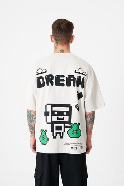 Machinist Ανδρικό μπλουζάκι Dream ROB με στάμπα σε γκρι χρώμα