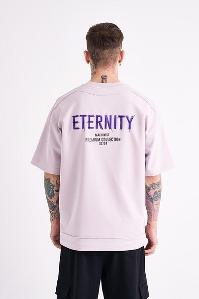 Machinist تي شيرت أرجواني كبير الحجم مطبوع للرجال من Eternity