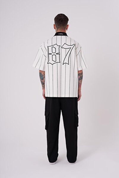 Machinist Ανδρικό μπλουζάκι 87 Baseball Polo Neck Ecru