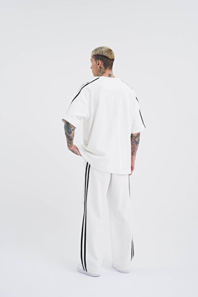 Machinist Ανδρικό Σετ εκρού Oversize - Ριγέ μανίκια Basic