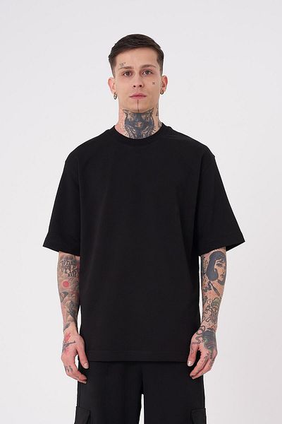 Machinist Tricou negru, relaxat, fără nume pentru bărbați