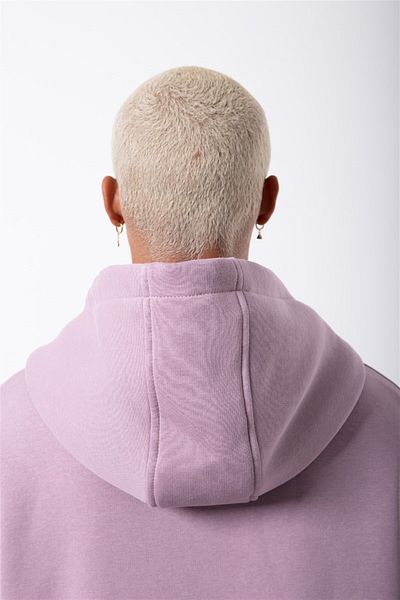 Machinist Dirty Pink Oversize Hooded Basic φούτερ - με φερμουάρ και τσέπη