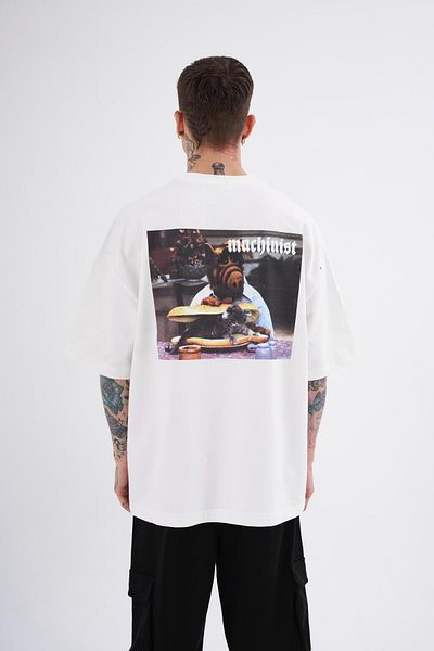 Machinist Ανδρικό μπλουζάκι Alf Printed Ecru Oversize