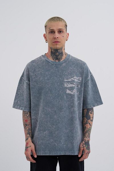 Machinist Ανδρικό μπλουζάκι Oversize Ghost Spotted - Washable and Tape Printed