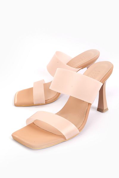 Liza Shoes Sofia Women's Transparent Nut Heeled Slippers - A002-k1252