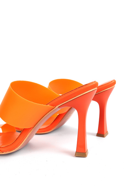 Liza Shoes Sofia Orange Transparent Women's Heeled Slippers - A002-k1252