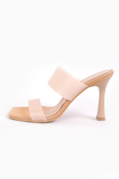 Liza Shoes Sofia Women's Transparent Nut Heeled Slippers - A002-k1252