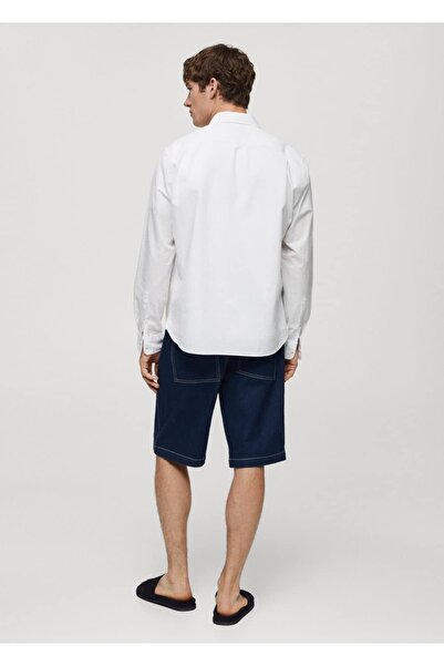 MANGO Man %100 pamuklu gofre gömlek