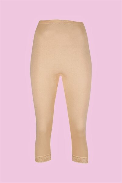 Ceylanoğlu Colanți din dantelă din piele pentru femei, cu plasă, până la genu...