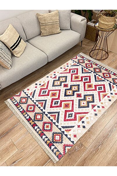 kilim home Covor decorativ țesut, cu aspect geometric de paie, în mai multe t...