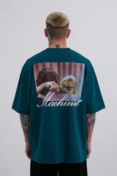 Machinist Petrol Green Oversize Men's T-Shirt - Don't Play With Printed
