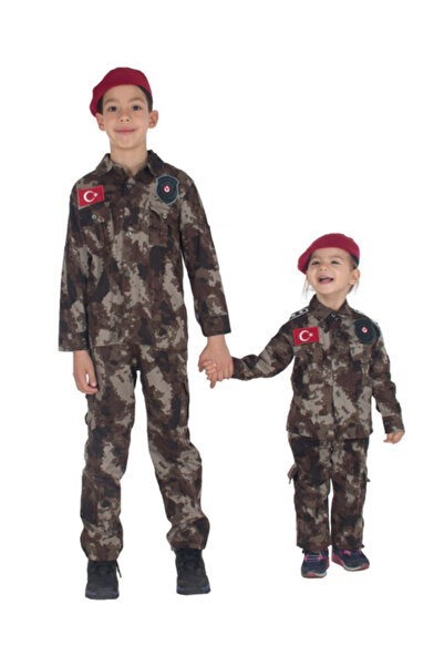 ugurbocegicocukdunyası Ladybug Boy Police Special Operations Soldier Costume Suit Claret Red Beret