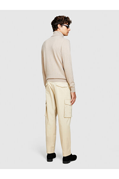 Sisley Ανδρικό πουλόβερ μελανζέ κασμίρ μείγματος ψηλός λαιμός