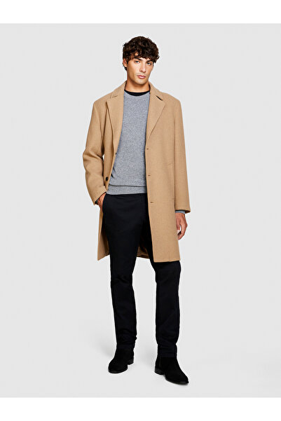 Sisley بنطال تشينو ذو تأثير عتيق باللون الأسود للرجال